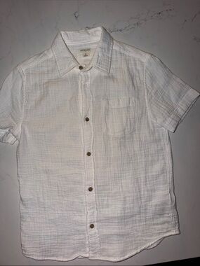 crewcuts white short-sleeve gauze button-down shirt size 10